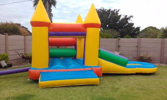 20161121090603 Jumping Castle No.13 in 1 Jumping Castle9m x 5m grass requiredJump area, slide and pondHire rate is R500 per dayBook Now!