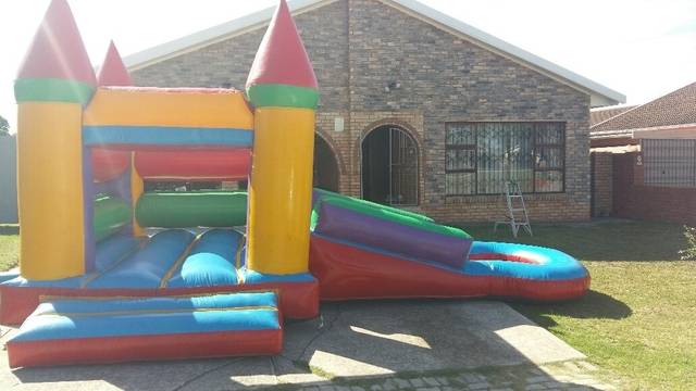 Jumping Castle No. 7 Jumping Castle No. 7 3 in 1 Jumping Castle9m x 5m grass requiredJump area, slide and pondHire rate is R500 per dayBook now!